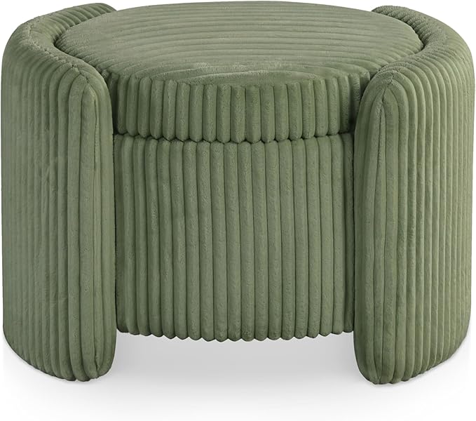 Furniture of America Lennox Modern Chenille 25-inch Round Storage Ottoman - Image 14