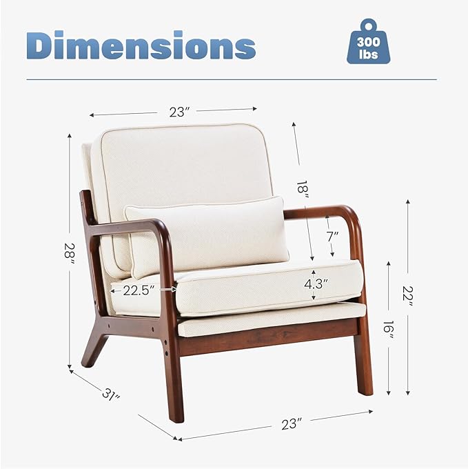 DUMOS Accent Chair Mid Century Modern Chair - Image 3