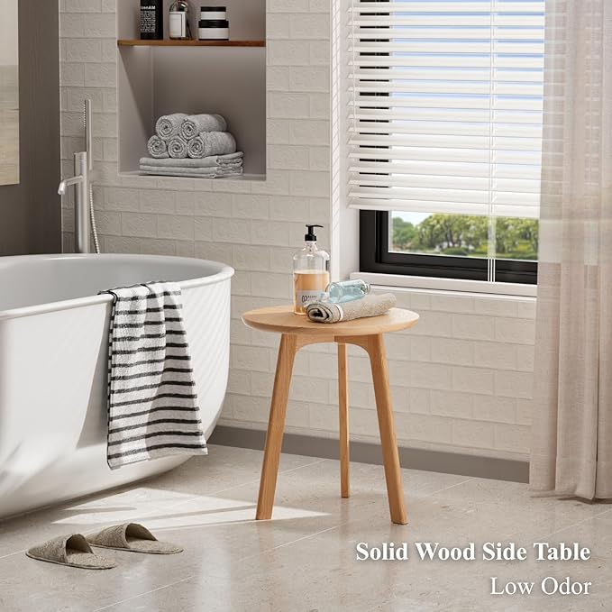 100% Solid Oak Small Side Table - Image 6