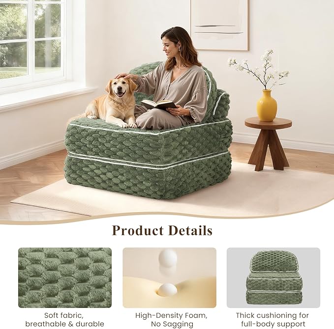 COLAMY Folding Sofa Bed, 3-in-1 Convertible Sleeper Chairs - Image 4