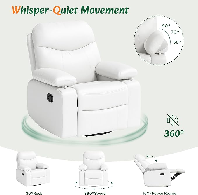 Nursery Glider Recliner with Adjustable Armrests, Oversized Comfortable Nursing - Image 5