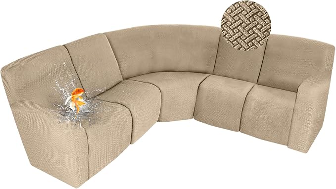 ALIECOM 100% Waterproof Recliner Sectional Couch Covers L Shape Stretch Corner by ALIECOM