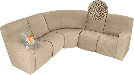 ALIECOM 100% Waterproof Recliner Sectional Couch Covers L Shape Stretch Corner by ALIECOM