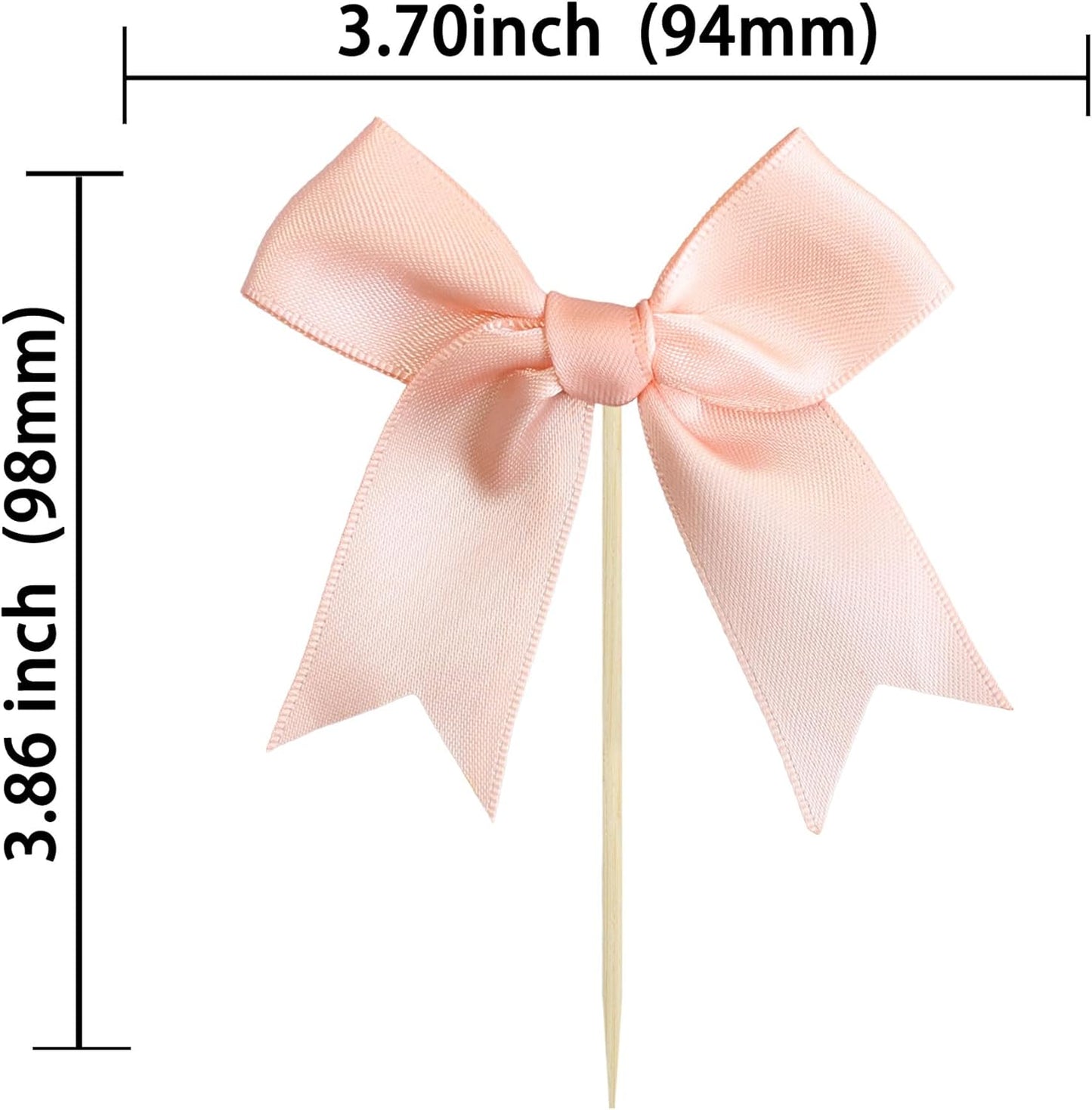 Gyufise 24Pcs Bow Cupcake Toppers Coquette Bow Girls Birthday Cake Decorations Bowknot Cake Toppers Bowknot Cupcake Picks for Baby Shower Birthday Wedding Bridal Engagement Party Supplies Dark Pink