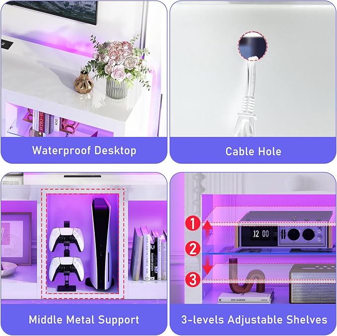 chartustriable LED TV Stands W/Power Outlet - Image 8