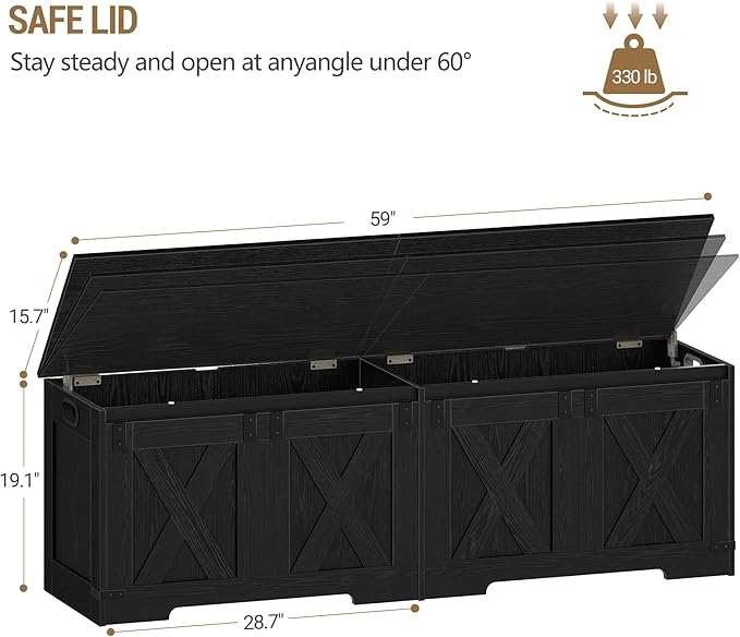 Hzuaneri 59" Storage Chest, Large Storage Trunk - Image 3