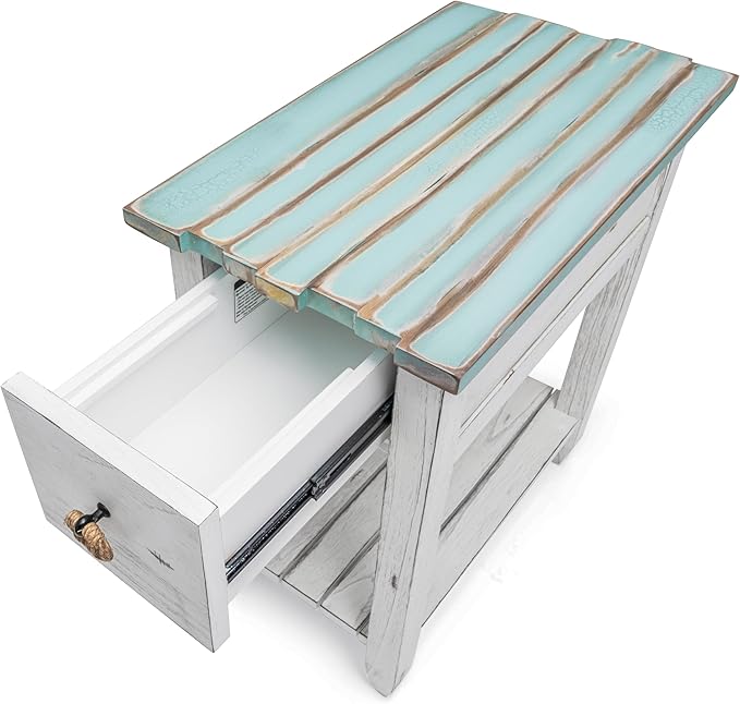 Sea Winds Trading Picket Fence Chairside Table Kiln-Dried Solid Wood Distressed - Image 8