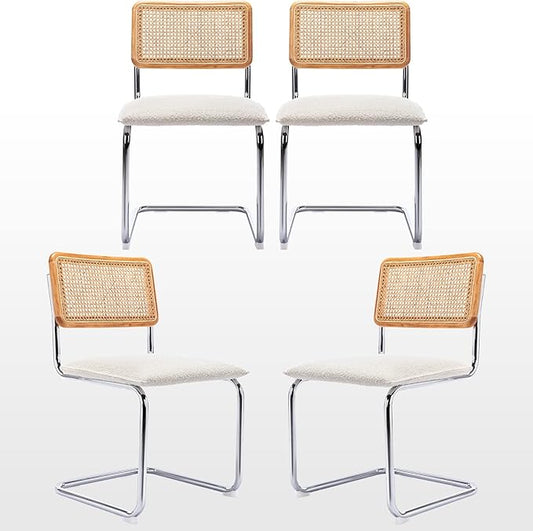 Zesthouse Natural Rattan Dining Chairs Set of 4, Modern Kitchen Chairs by Zesthouse