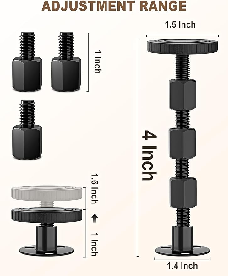 2PCS Adjustable Threaded Bed Frame Anti-Shake Tool, Upgraded Headboard stoppers - Image 2