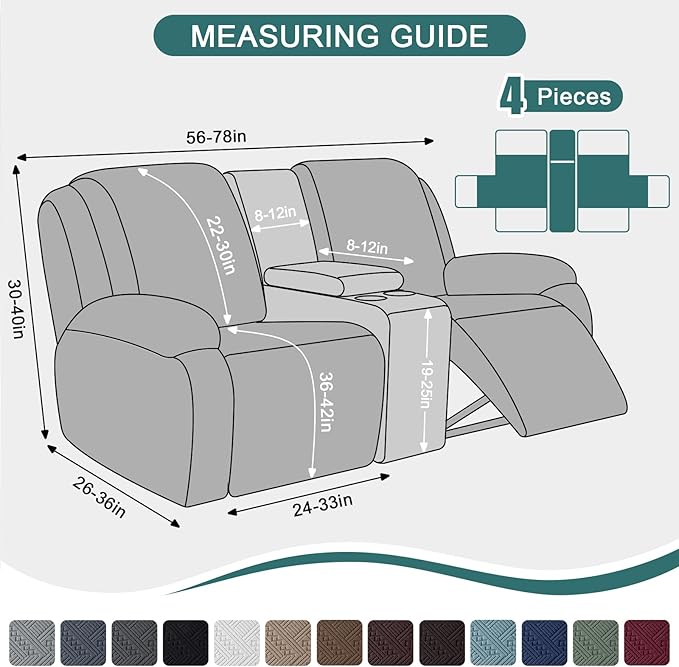 Ruaozz Stretch Loveseat Recliner Covers - Image 2