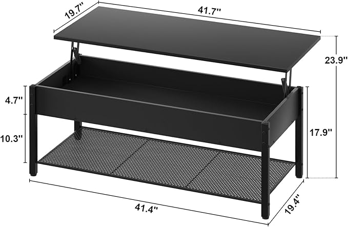 Homieasy 41.7" Lift Top Coffee Table - Image 3