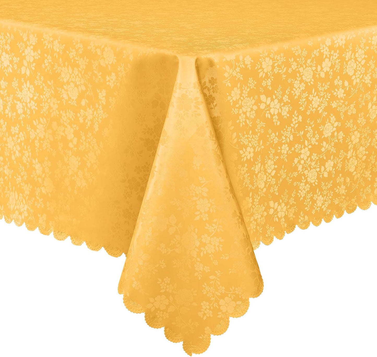 Smiry Rectangle Table Cloth, Waterproof Heavy Duty Vinyl Tablecloths, Wipeable Washable Table Cover for Kitchen and Dining Room (Mustard Yellow, 60" X 102")