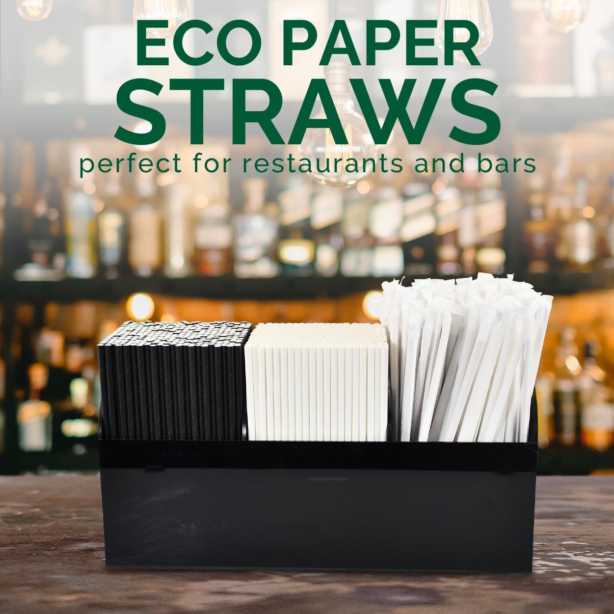 White Paper Drinking Straws Bulk, 1000 Counts, 7.75" Long, 0.24" Diameter - Restaurants and Bars Pack