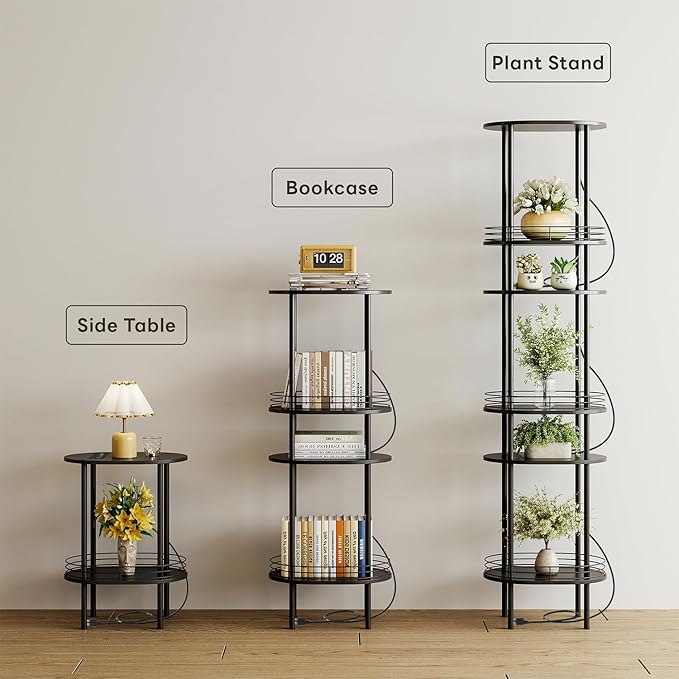 DGSANDGO Side Table with Charging Station, Side Tables Living Room, Nightstand - Image 5