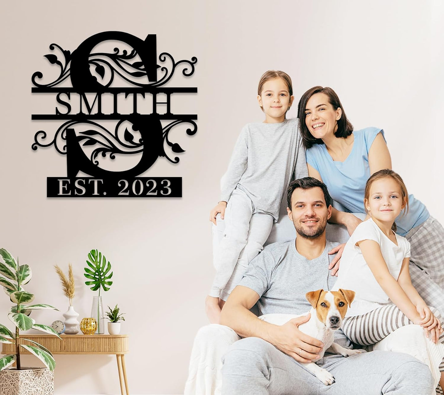 Custom Metal Name Sign | Personalized Last Name Signs | Split Letter Monogram Wall Decor | Family Name Sign | Anniversary Wedding Gift | Outdoor Metal Art | Housewarming Gift