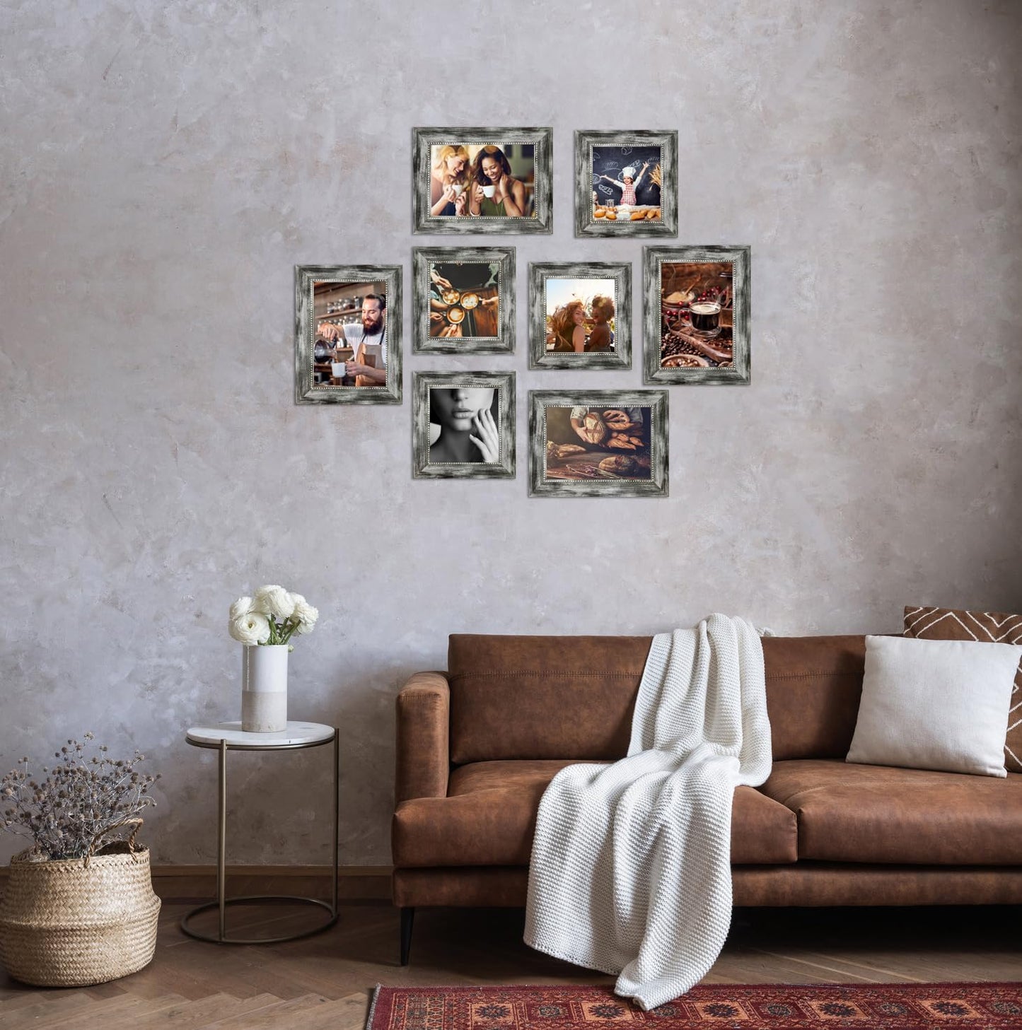 5x7 Picture Frames Set of 4 Vintage Photo Frame, Rustic Retro Photo Frame with Real Glass,Decorative Art Wall Mount and Tabletop Display Family Friends Wedding Gift