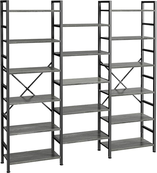 SUPERJARE Triple Bookshelf, Bookcase by SUPERJARE