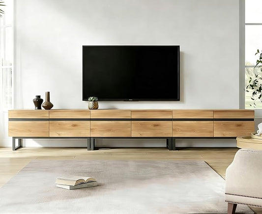 WAMPAT Modern TV Stand for 32-110 Inch TVs, Wood Entertainment Center by WAMPAT
