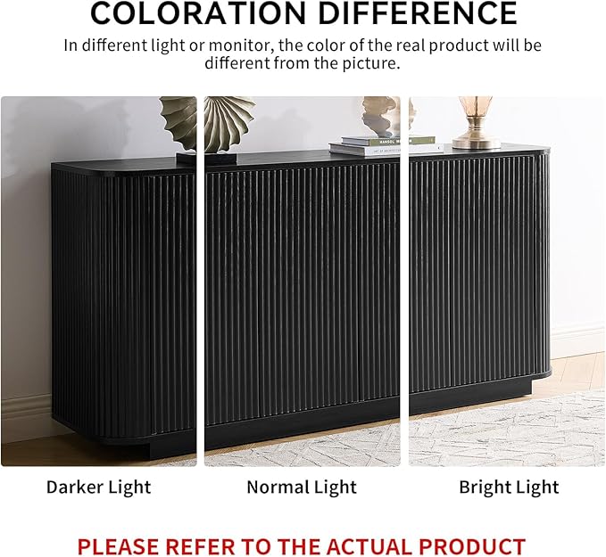 LKTART 64" Buffet Cabinet with Storage, Modern Fluted Accent Sideboard Media - Image 8