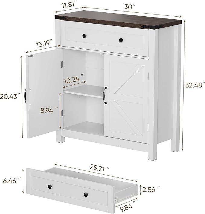 Semiocthome Farmhouse Sideboard Buffet Cabinet - Image 2