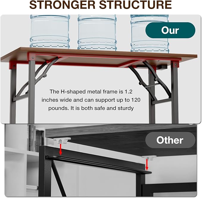 TEMI Long Computer Desk Folding Table - Image 6
