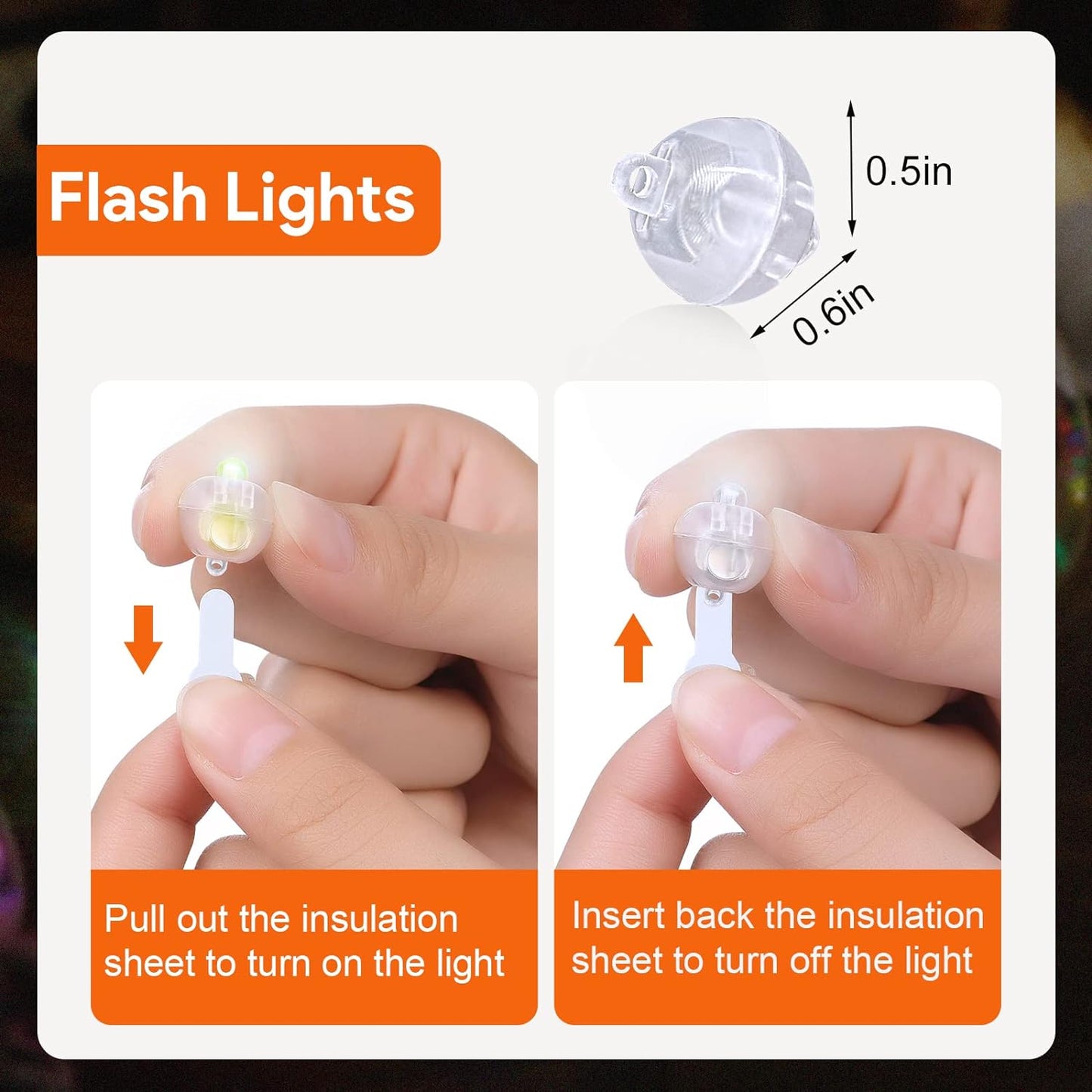 50PCs Mini Led Lights, Flash Led Balloons Light for Neon Party Lights, Paper Lanterns, Easter Eggs, Birthday Party, Wedding, Halloween, Christmas Decoration - Blinking Colorful