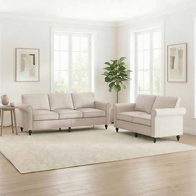 Living Room Sofa Sets 2 Piece, Modern 3 Seater Sofa and Loveseat Couch Sets - Image 7