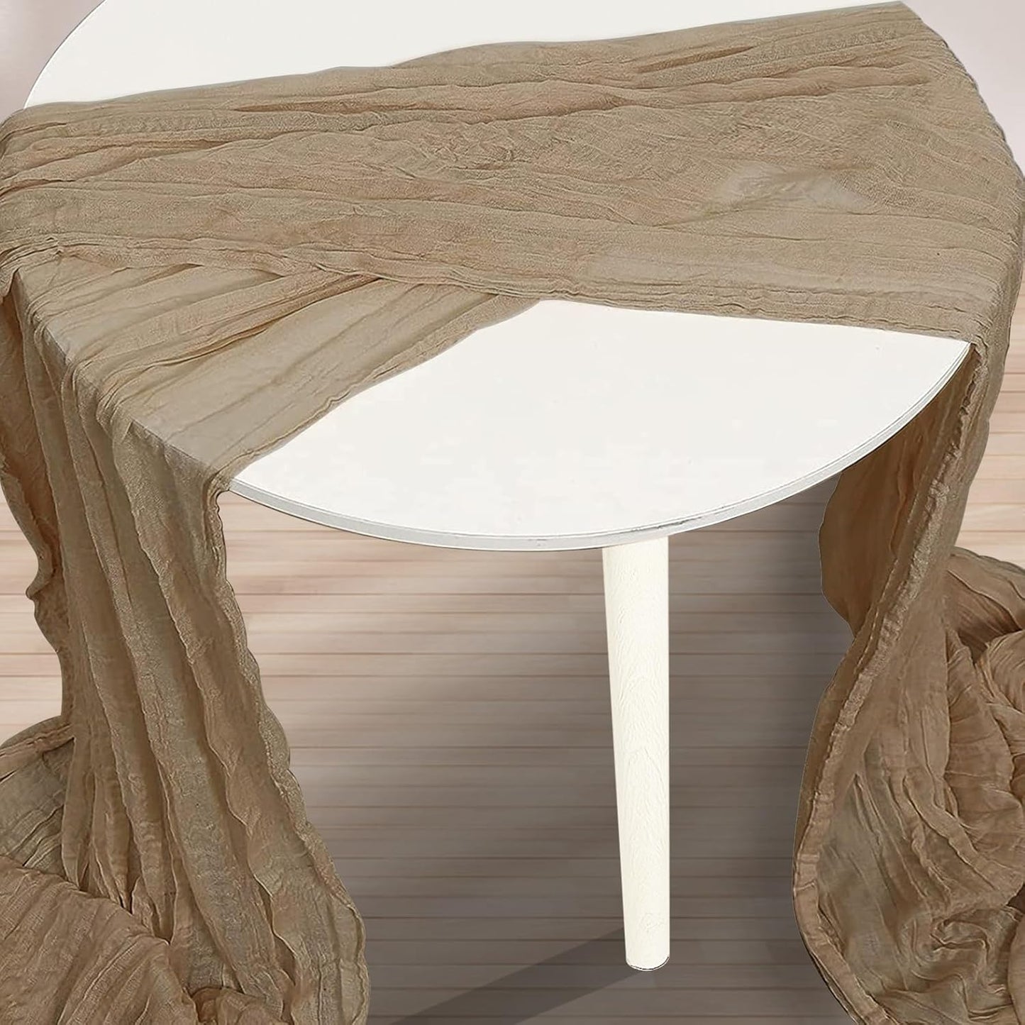 6 Pack Khaki Cheesecloth Table Runner 35x120 Inch 10Ft Rustic Gauze Cheese Cloth Table Runner Sheer Cheesecloth Table Runners for Wedding Party Bridal Shower Decoration