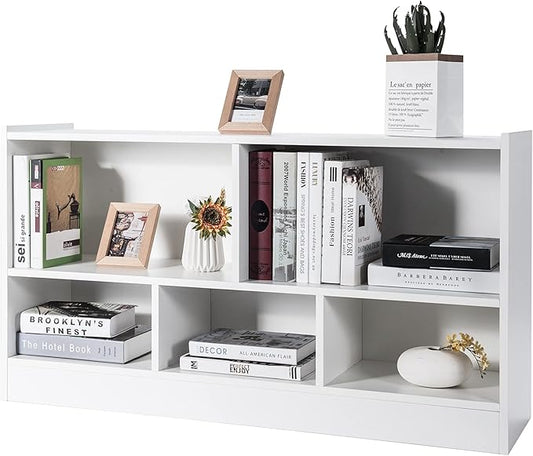 Tangkula 5 Cube Bookcase, 2 Tier Wooden Storage Open Bookshelf, Kid's Playroom by TANGKULA