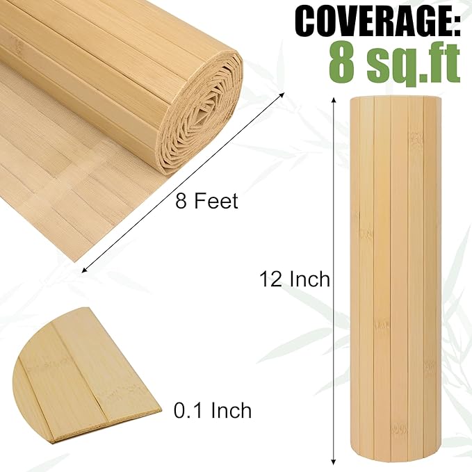 Bamboo Wall Panel for Interior Wall Decor, Renewable Pole Wrap Wainscoting Roll - Image 2