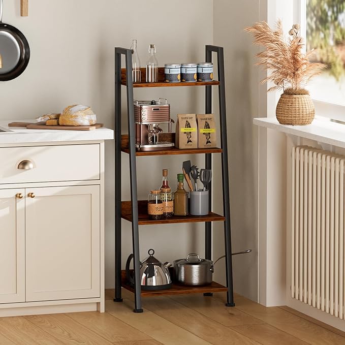 Furologee 4-Tier Ladder Shelf, Ladder Bookshelf - Image 5