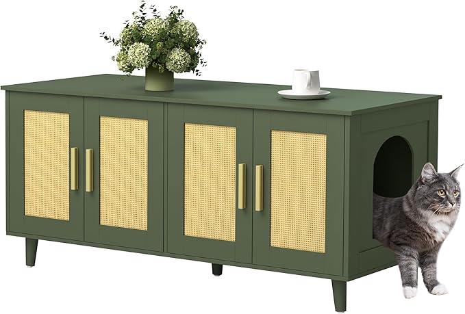 Homhedy Boho Cat Litter Box Enclosure by Homhedy