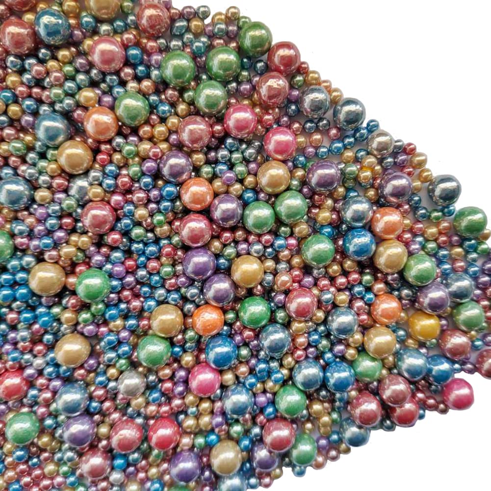 Edible Light Colorful Sugar Pearls Candy Sprinkles 120G/ 4.23Ounce Baking Cake Sprinkles Cupcake and Cake Topper Cookie Decorations Wedding Party Valentines Halloween Christmas Supplies