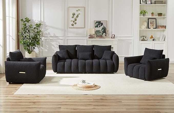 Antetek 35" Modern Accent Single Sofa Chair, Comfy Deep Seat Teddy Living Room - Image 7