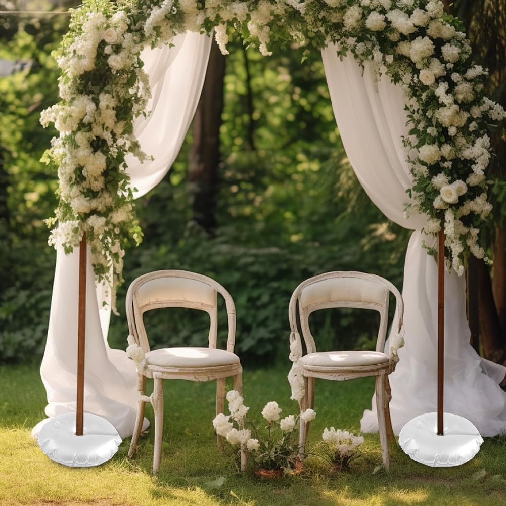 White Balloon Arch Weights, Heavy Duty Water-Filled Base Weights for Party Backdrop Stand Frames, Thickened Water Bag Base (2 Pcs)
