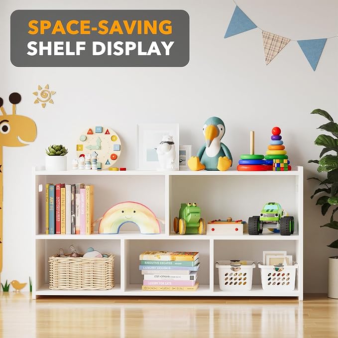 SpaceAid 5-Compartment Bookshelf, Montessori Bookcase - Image 5