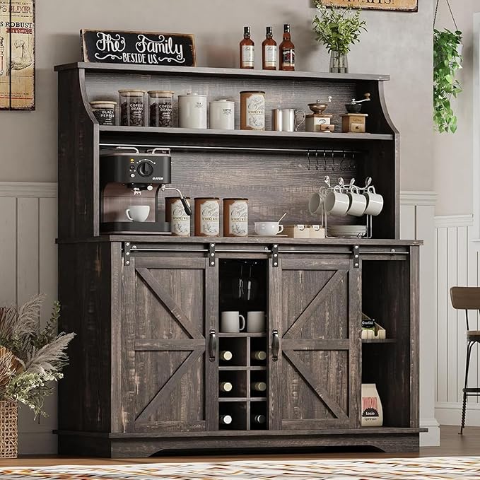REVOMINCA 47 Inch Farmhouse Coffee Bar Cabinet by Revominca
