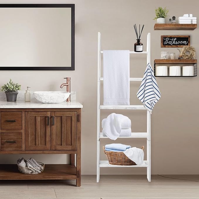 Honest Blanket Ladders for The Living Room, 5-Tier Blanket Holder, Wall-Leaning - Image 7