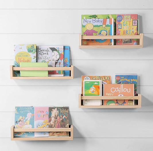 Nursery Room Shelves Set of 4, Wood Floating Book Shelves by DUICIRXismadeforlove%EF%BC%81