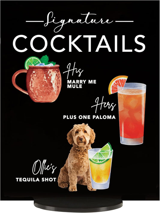 Pet Signature Drink Wedding Signs