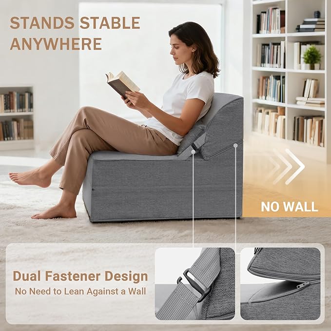 BeBen Folding Sofa Bed Chair, Convertible Sleeper Chair Futon Couch, Foldable - Image 3