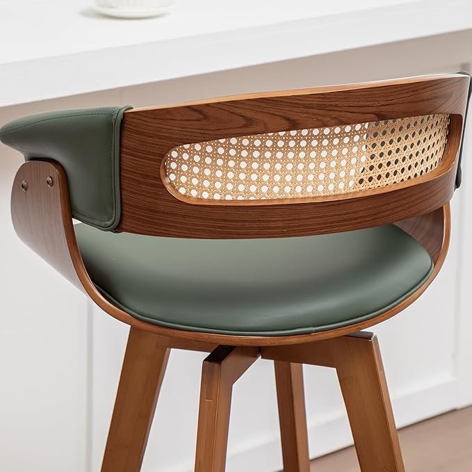 Set of 4 Rattan Swivel Counter Stools - Image 8