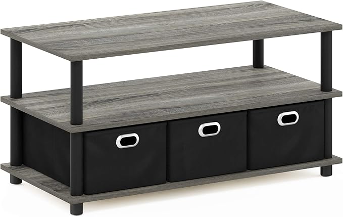 FURINNO Turn-N-Tube Coffee Table, 31.22D x 15.5W x 15.8H in, French Oak - Image 5
