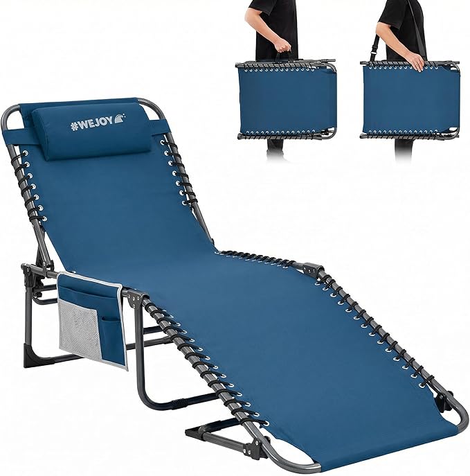 #WEJOY Folding Lounge Chair Outdoor, 5-Position Adjustable Sunbathing Tanning by WEJOY