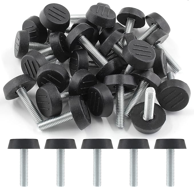 Zorfeter 30 Pcs Screw in Threaded Furniture Adjustable Levelers, M6 Leveling - Image 7