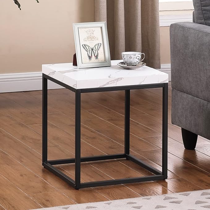 CENSI 18-Inch Marble Accent End Table/Side Table - Image 8