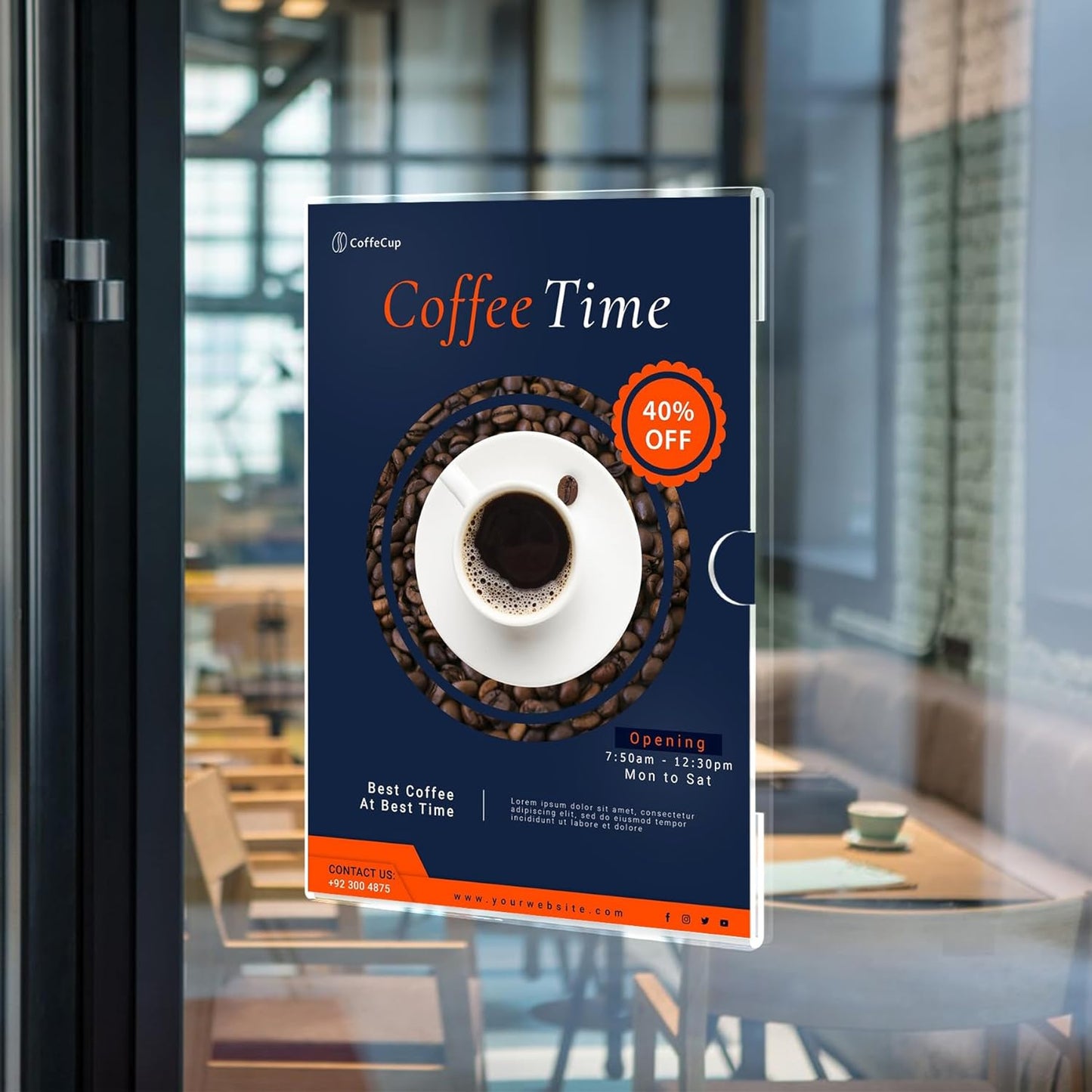 8.5x11 inches Acrylic Sign Holder Wall Mounted Portrait Nami Tape, 8 1/2 x 11 Clear Plastic Plexiglass Sign Holder for Office, Home, Store, Restaurant Window Door -No Drilling(3 Pack)