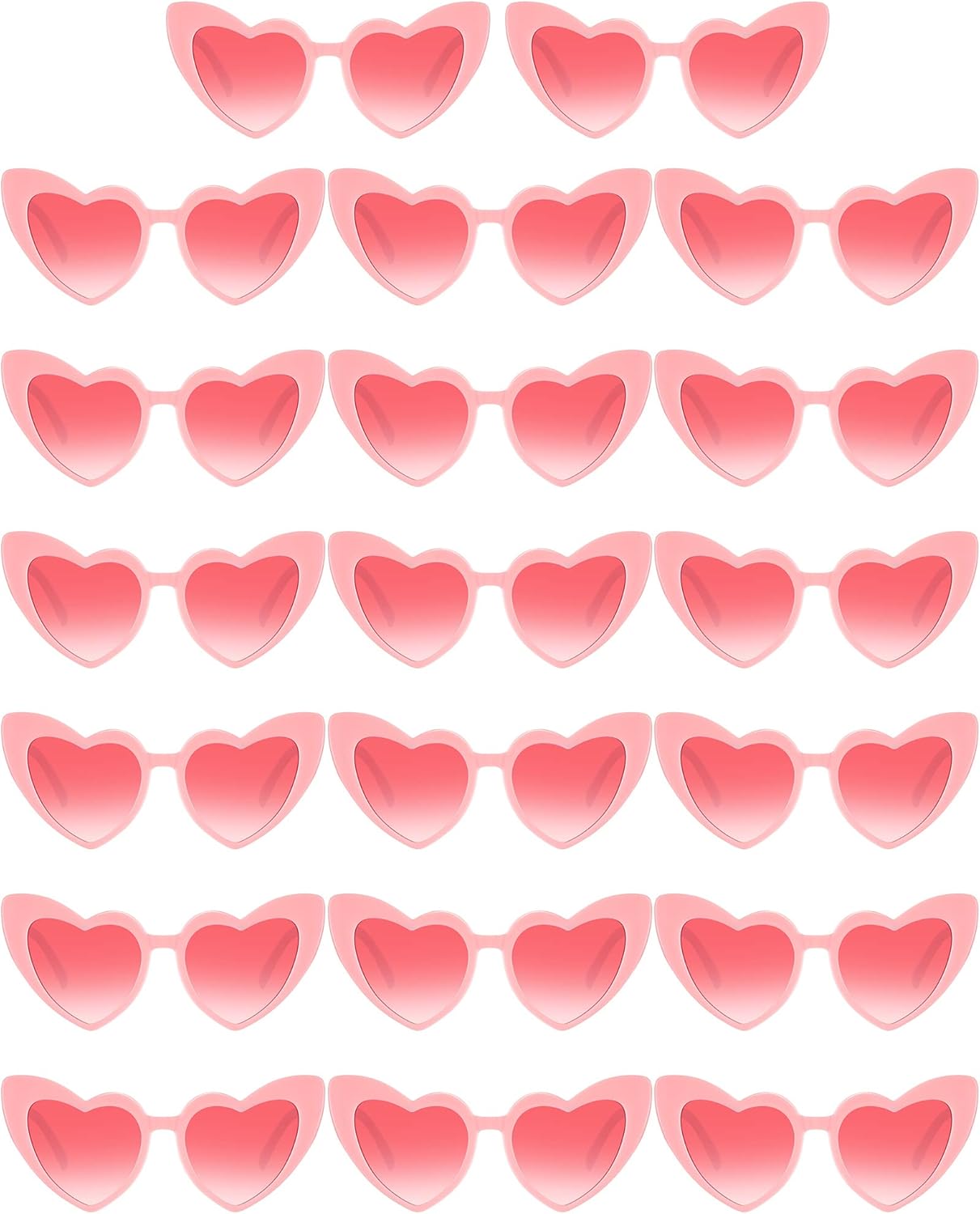 Flutesan 20 Pairs Retro Heart Sunglasses Vintage Cat Eye Heart Glasses Women Bachelorette Bride Sunglasses Bulk