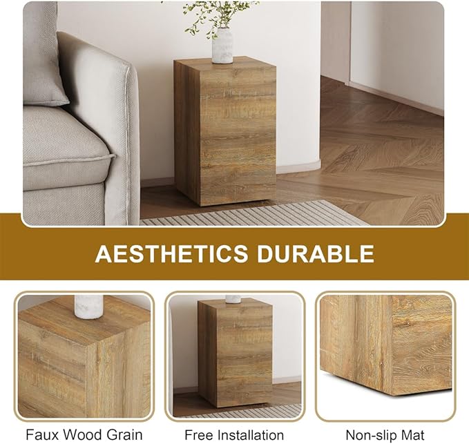 End Table, Side Table Living Room Table, Modern Sofa Couch Tables, Faux Marble - Image 5