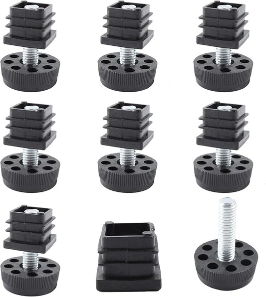 8Pcs Adjustable Leveling Feet, Square Insert Kit, Furniture Glide Leveler by Unknown